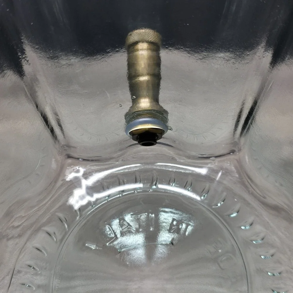 Antique Glass Pitcher Dispenser W/Brass Spout - 15